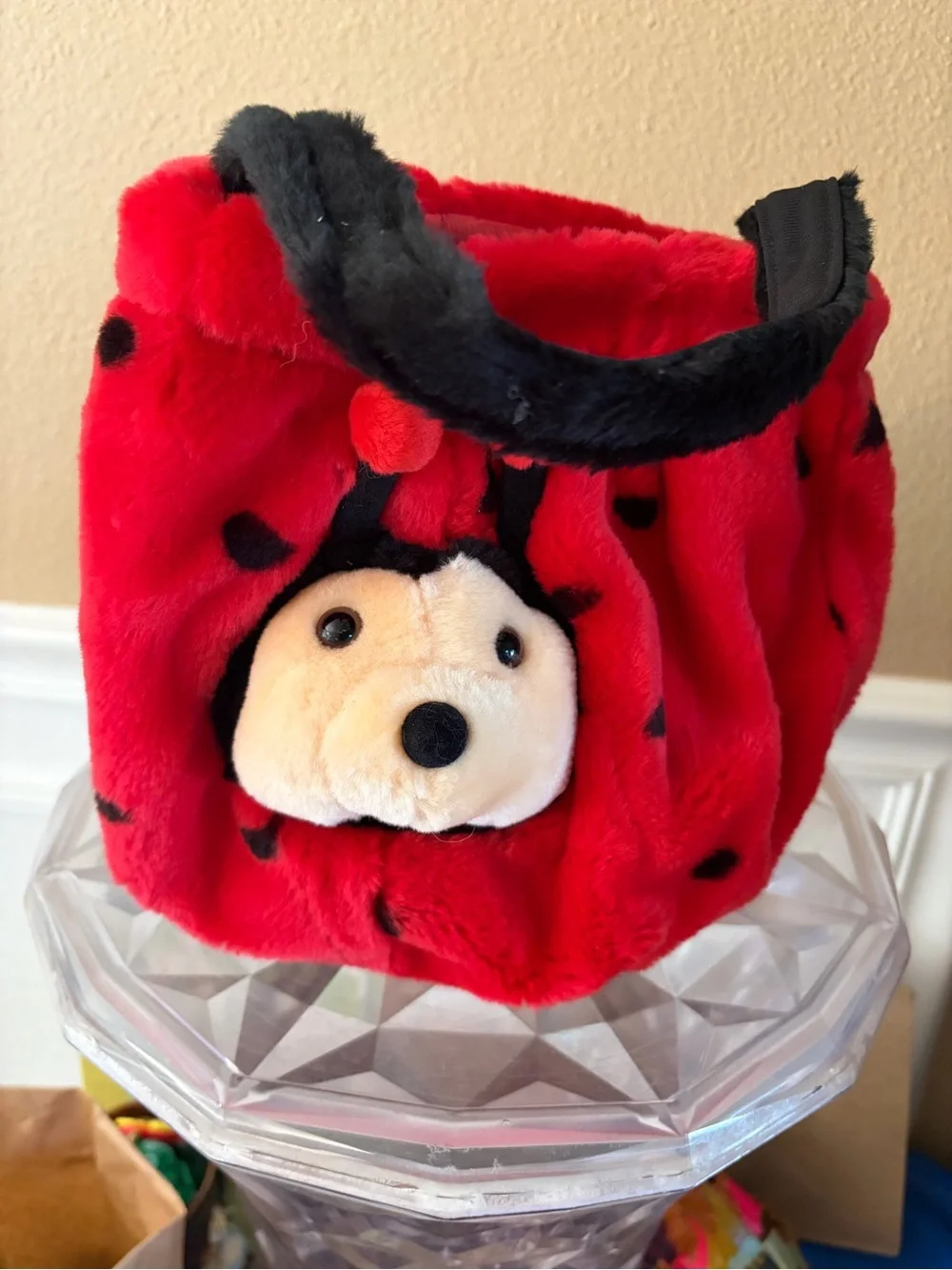 Celebrate Halloween Vintage Lady Bug Plush Basket CUTE!